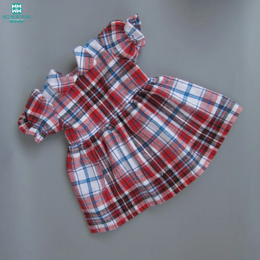 Baby clothes for doll fit 43 cm new born doll accessories lattice dress