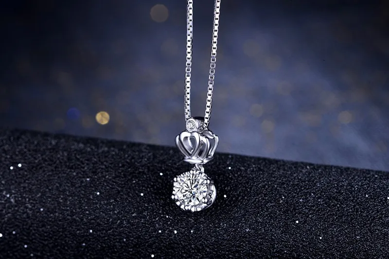 ZOCAI Crown 1,0 карат G/VS2 Certified Diamond Pendant in 18 К из белого золота (Au750) С 18 К белого золота цепи Цепочки и ожерелья D80066T_1