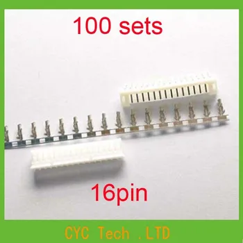 

100 sets PH2.0 16P connector,2.0mm electrical connector kit(plug+curved needle+terminal)