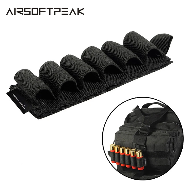 

Tactical 6 Rounds Shell Holders Look&Hoop Military Shotgun Buttstock Hunting Ammo Holder Carrier Cartridge Outdoor 6 Bandolier