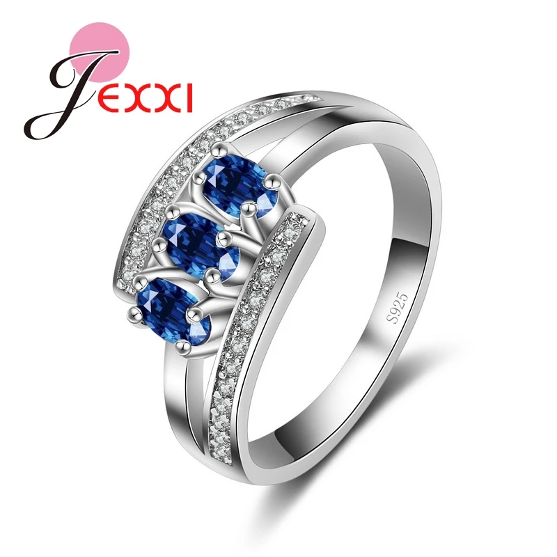 

CZ Cubic Zircon Crystal Elegant Engagement Fashion Finger Ring Fashion Band Jewelry 925 Sterling Silver Rings For Women