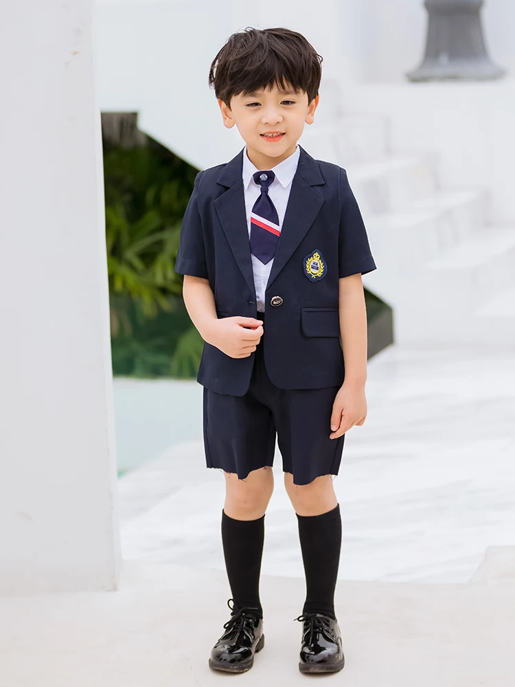 Служба начальной школы Британский ветер школьная форма летняя одежда для детского сада Детский костюм