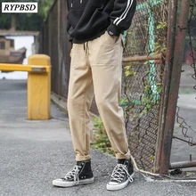Летние однотонные мужские брюки для пробежек уличная хип-хоп мужские джоггеры брюки хлопковые повседневные Модные брюки-карго мужские s-xxl
