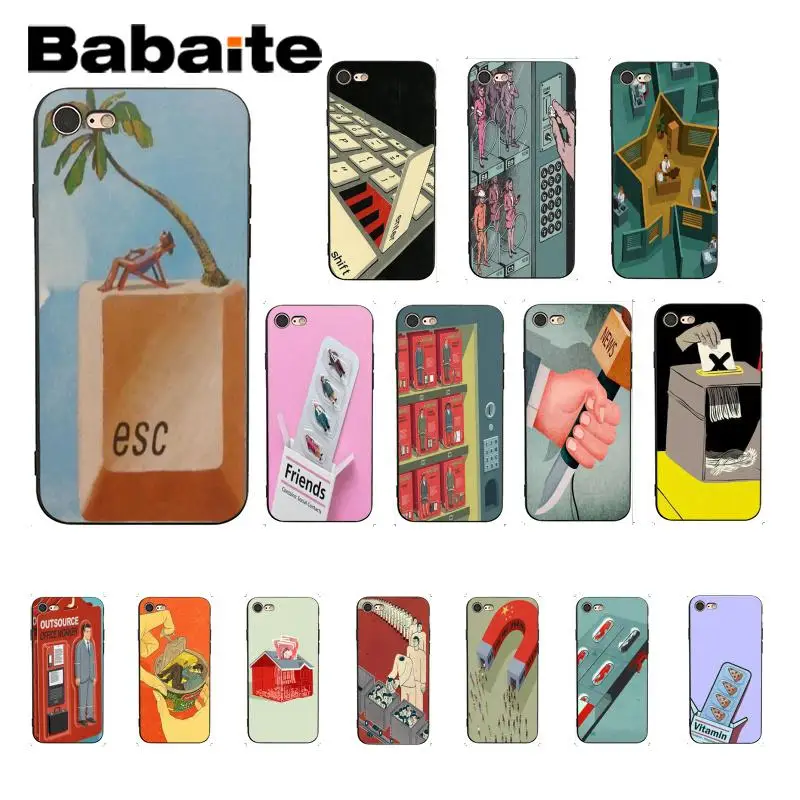 

Babaite Illustrations Meke You Rethink the Way We Live Soft Silicone TPU Phone Case for iPhone 8 7 6 6S Plus 5 5S SE XR X XS MAX