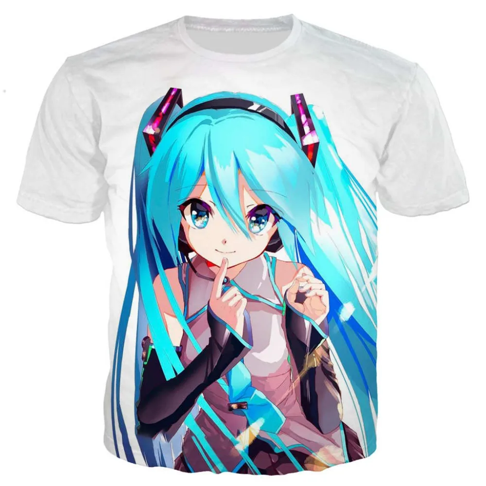 Women Men Casual 3D Print T-Shirt Short Sleeve Top s Anime VOCALOID Hatsune Miku