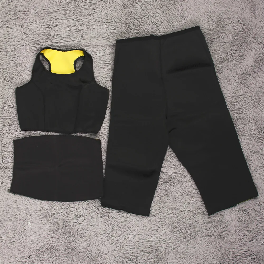 

2016 Top Pants vest waistband sets Shapers Super Stretch Neoprene Fitness Sports Sets Women's Slimming Yoga Track Suit Sets
