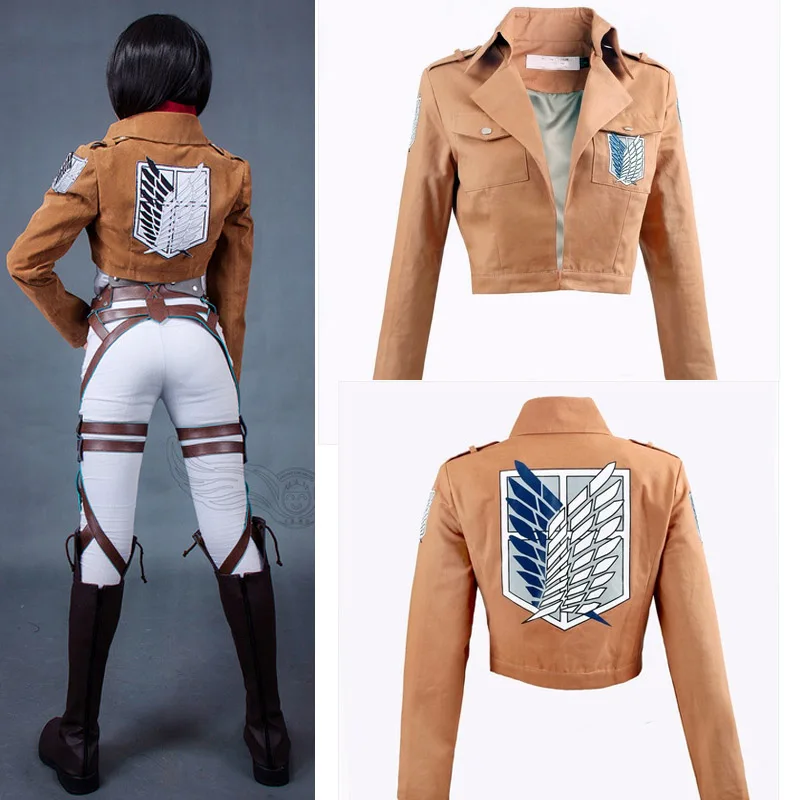 CosZtkhp Hot Anime Attack On Titan Cosplay Shingeki No Kyojin Jacket Recon Corps Leather Skirt Hookshot Belts Suspenders Ackerman Costume -Zentai shop online HTB1U9e ajDuK1Rjy1zjq6zraFXao.jpg