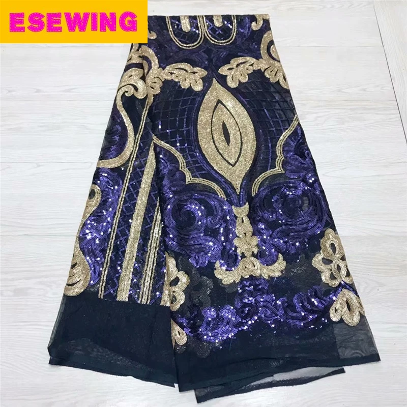 Esewing Sequins Lace Fabric High Quality African Evening Dress Fabrics