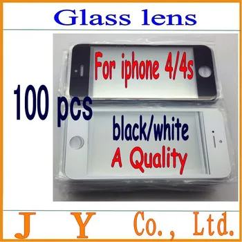 

100pcs New Touch Screen Black/white Outer Glass Front Lens Screen for Iphone 4 4s Replacement for Lcd Digitizer Freeshipping