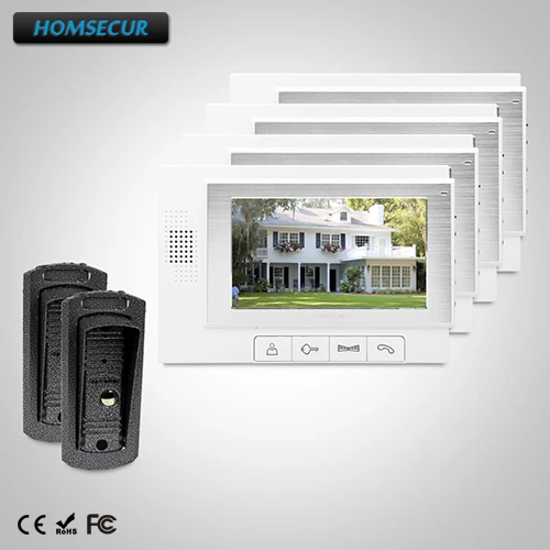 

HOMSECUR 7" Video Door Entry Phone Call System+Outdoor Monitoring for Apartment TC041 + TM702-W