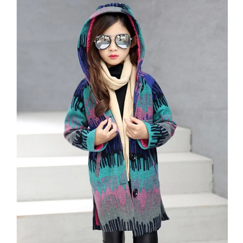 Fashion New 2017 Autumn Winter Hooded Jacket For Girls