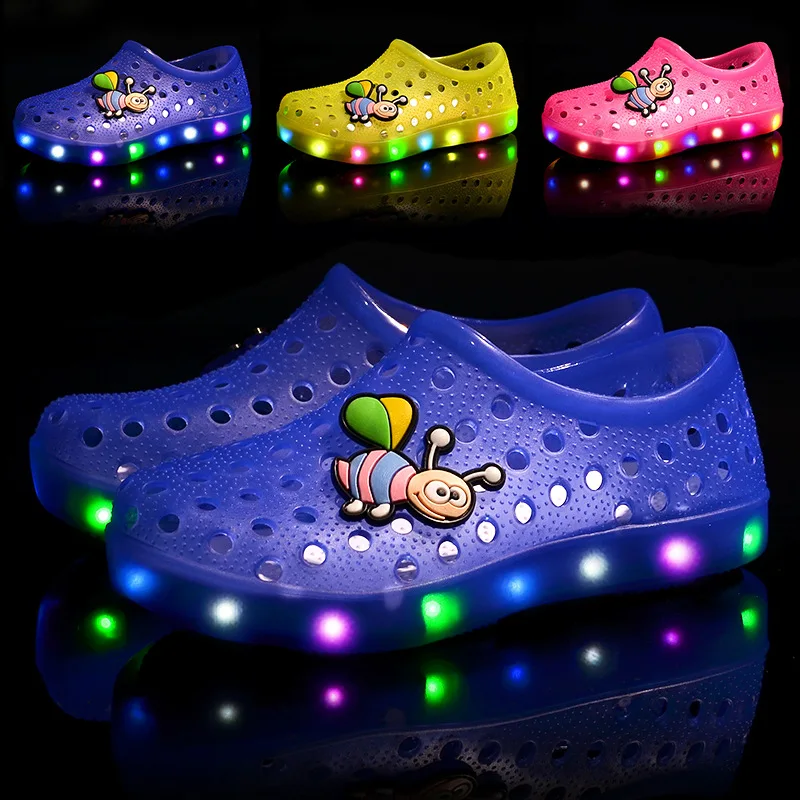 

Summer Boy Girl Beach Sandals Soft Children Kids Glowing Shoes Tollder baby Child Non-slip Sandals Shoes