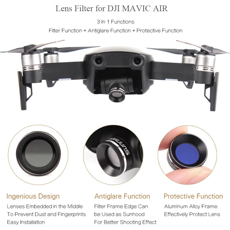 

MCUV CPL ND4 ND8 ND16 ND32 Lens Filter for DJI MAVIC AIR Drone Gimbal Camera Sunhood Lens Protector