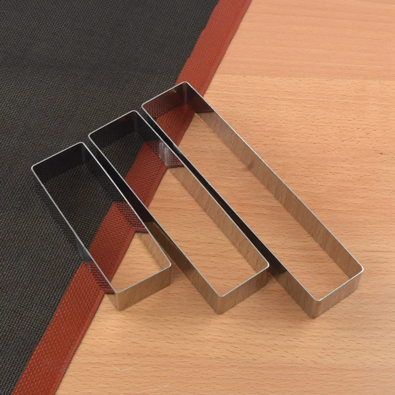 

Stainless Steel Mousse Moulds Rectangle Cake Making Molds Baking Supplies HFing