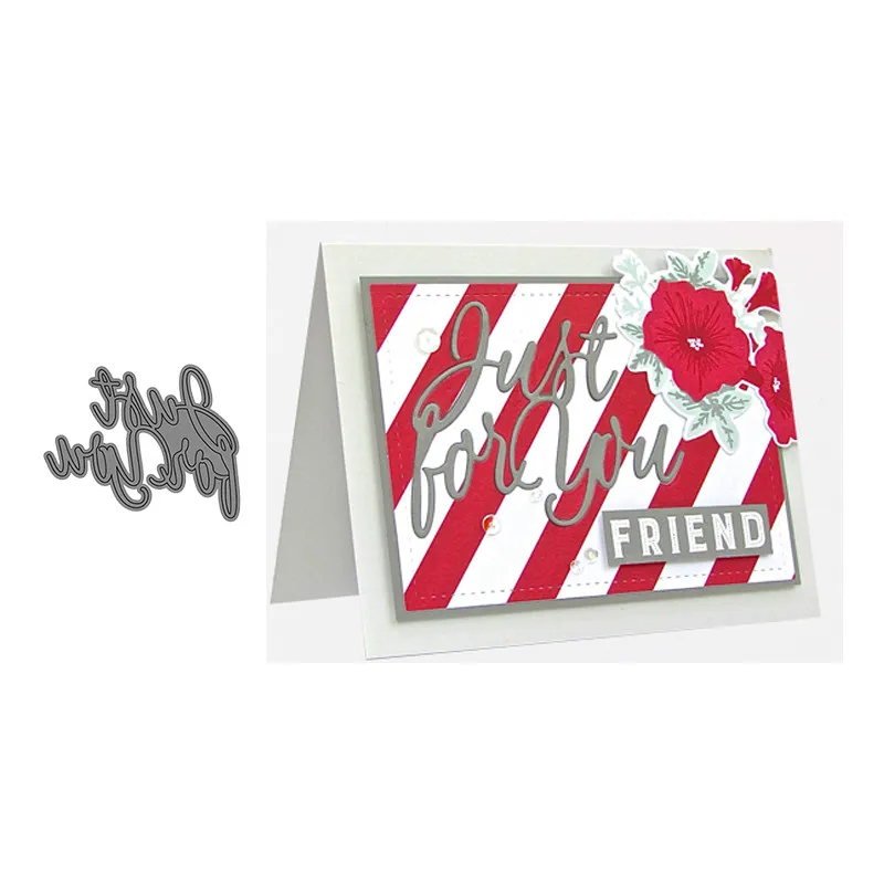 

JC Metal Cutting Dies Scrapbooking Just for You Letters Stencils Craft Die DIY Album Embossing Folder Paper Cards Maker Template