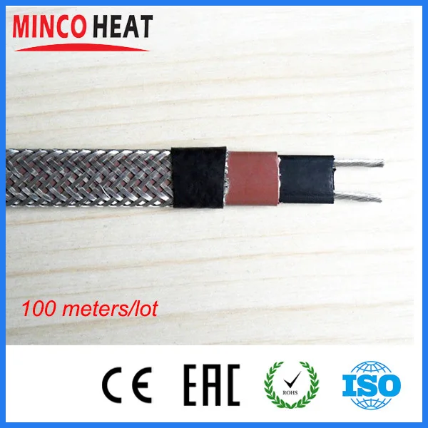 Metal braid wrapped anti explosive self regulating pipe heat trace