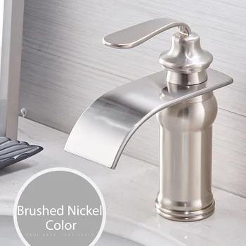 

Basin Faucets Modern Style Bathroom Faucet Deck Mounted Waterfall Single Hole Mixer Taps Both Cold and Hot Water Crane 9273