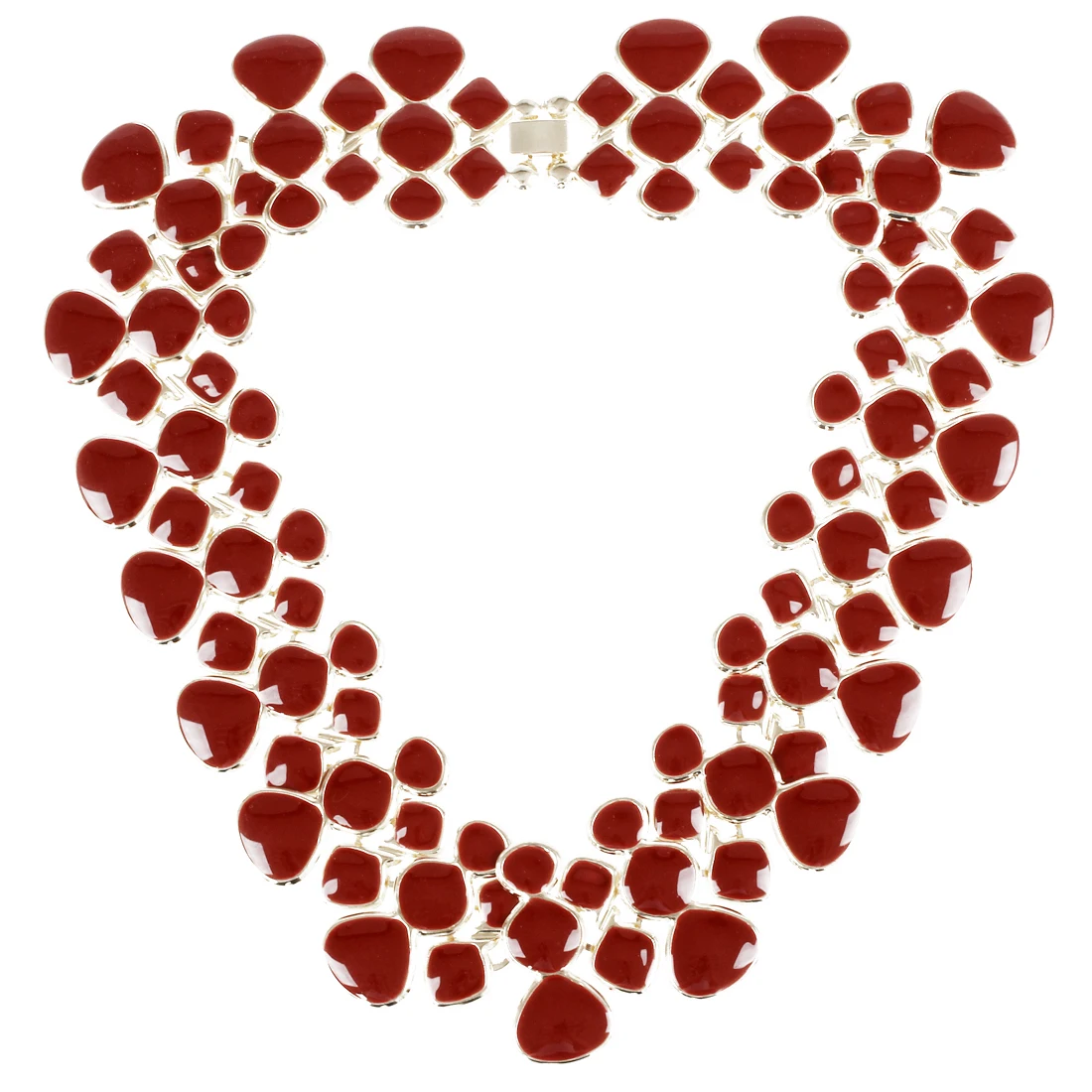 

Fashion Designer Jewelry Colorful Enamel Bubble Bib Choker Necklace red