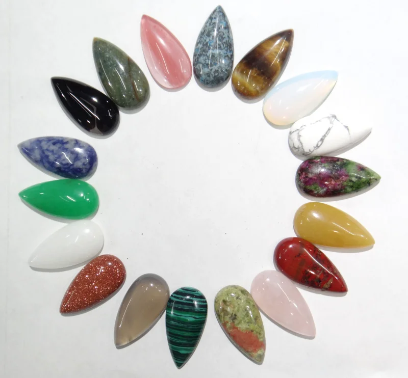30pcs natural Brazil sodalite Mexican Crazy stone water shape Cabochon beads 15*30mm No Hole for jewelry making Necklace ring | Украшения и