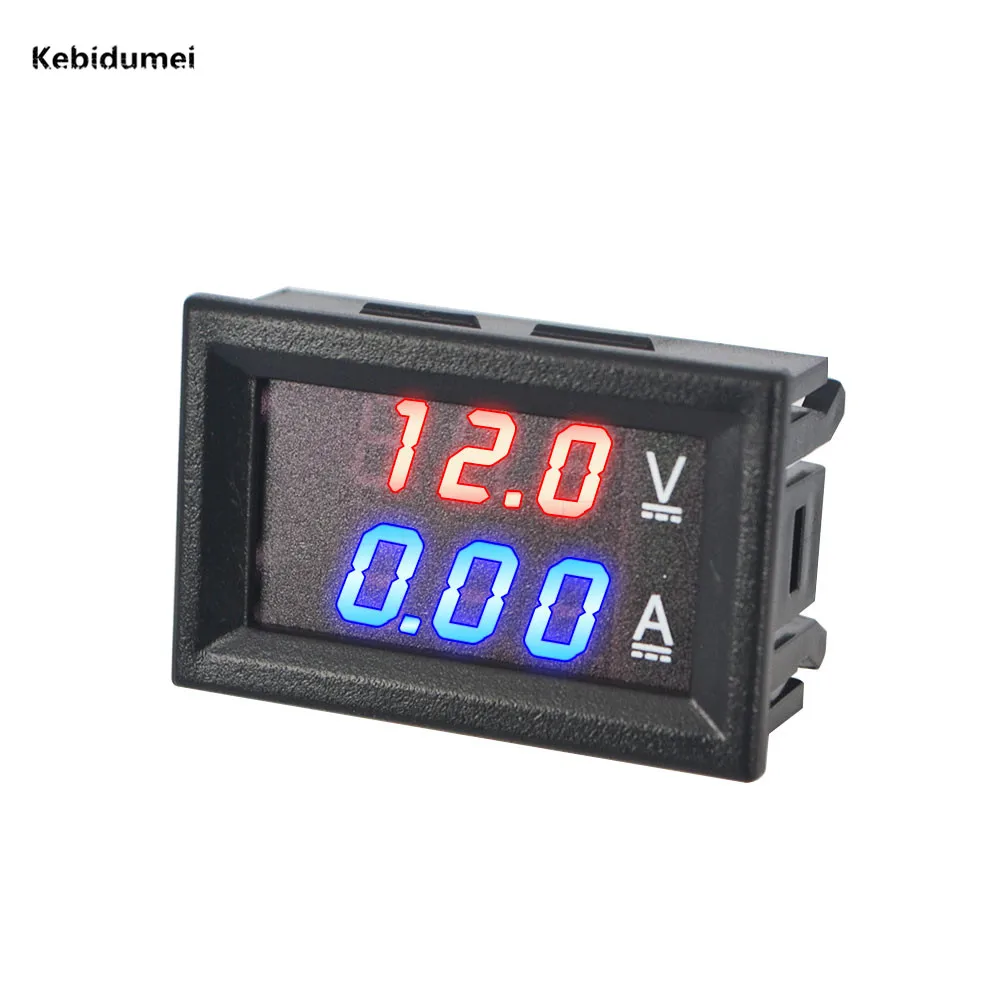 

Kebidumei Digital Voltmeter Ammeter 0.28" DC 0-100V 10A Red + RED LED Dual Display Voltage Current Indicator
