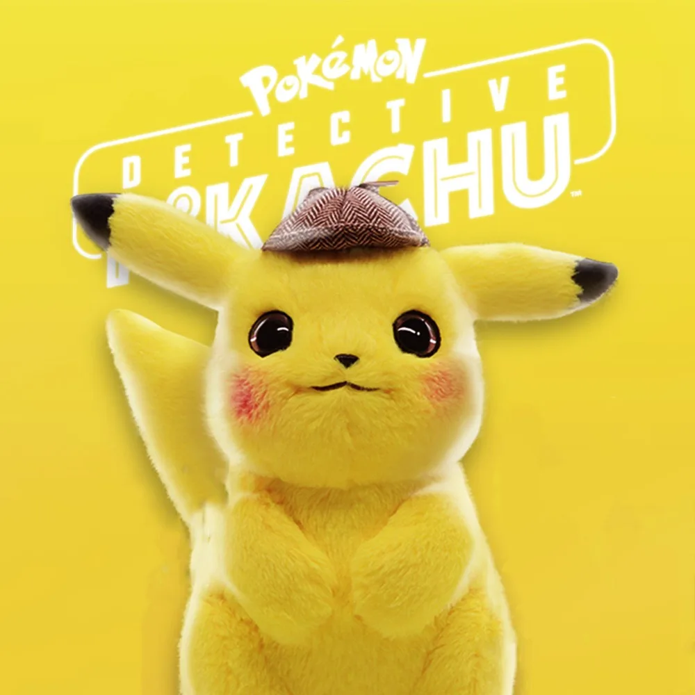 

2019 28cm Detective Pikachu Plush Toy Quality Cute Anime Plush Toys Children's Gift Toy Kids Cartoon Peluche Pikachu Plush Doll