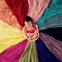 10 шт./лот новорожденных реквизит для фотосессии окрашенные марлю Обёрточная бумага Пеленальный кокон фон Слои для новорожденных девочек реквизит