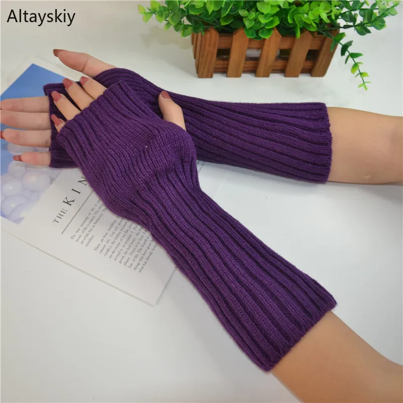 

Arm Warmers Women Lengthen Crochet Knitting Solid Womens Simple Warm Comfortable Mittens Sleeve Set Leisure Chic High Quality