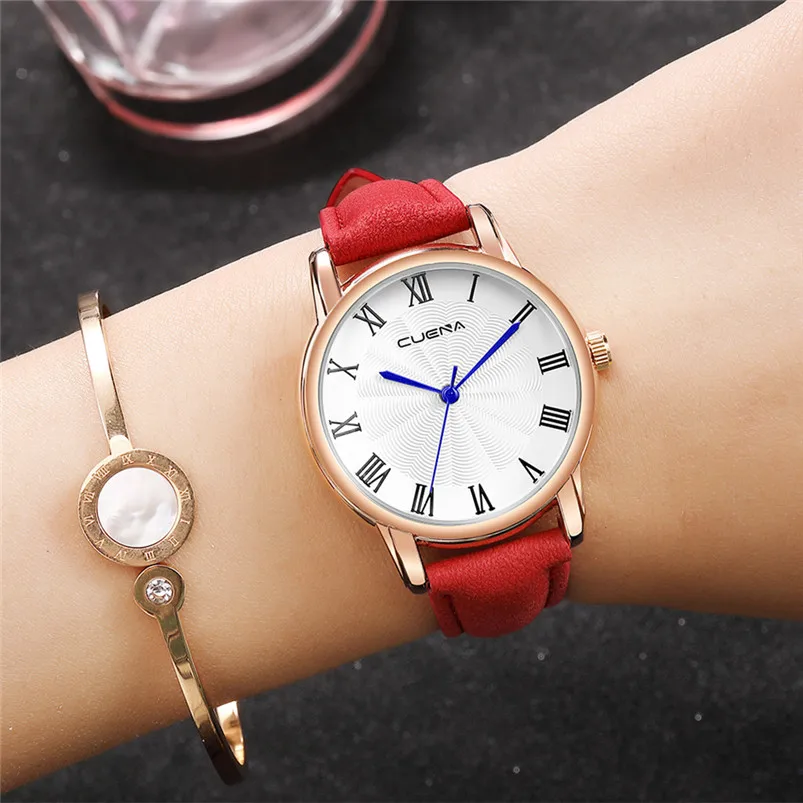 Women's Dress Watches Casual Quartz Plastic Leather Band Newv Strap Watch Analog Wrist Watch Relogio femininos montre femme F21 (2)