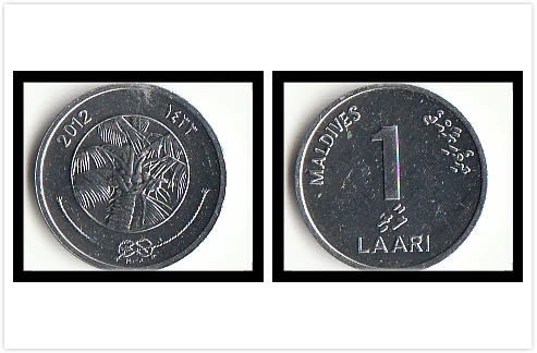 Maldives 1 Laari монета Азия 100% настоящие и оригинальные монеты для коллекции лучший