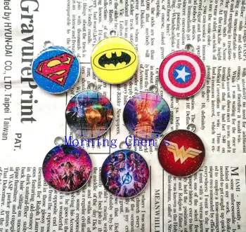 

Free shipping 100 Pcs Cartoon Avengers 3 Infinity War superman batman Metal Charms Jewelry Making Pendants Earrings M-04