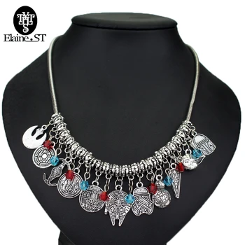 

Star Wars choker necklace Alice In Wonderland maxi necklaces Doctor Who Dalek Robot pendants crystal necklace Badge for women