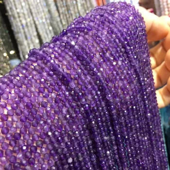 

Small Beads Natural Stone Beads Amethys 3 mm Section Loose Beads for Jewelry Making Necklace DIY Bracelet