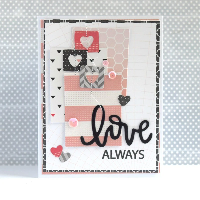 

DiyArts Word Love Metal Cutting Dies Heart Frame Dies for Scrapbooking Card Making Album Embossing Crafts Die Cut New Craft