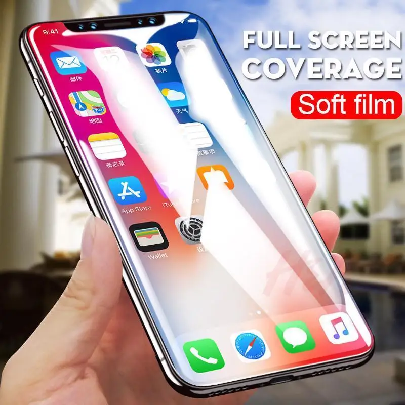 3D изогнутая Защитная пленка для экрана iphone 7 6 6s 8 X плюс samsung S9 Note S8 S7 край мягкий на