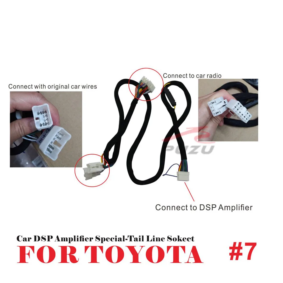 

Car DSP amplifier Wiring harness Special Tail Line for Toyota CAMRY /COROLLA /PRIUS /RAV4 /HIGHLANDER/2015 SUBARU FORESTER etc