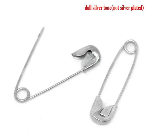 

Doreen Box Lovely 500 Silver Tone Safety Pins Findings 19x5mm (B14861)