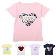 Sequins T-Shirt for Girls Kids Magic Sequin Reversible Clothes Cotton Casual Wear Summer Cute Tops Tee Enfant Baby Girl T Shirt Sequins T-Shirt for Girls Kids Magic Sequin Reversible Clothes Cotton Casual Wear Summer Cute Tops Tee Enfant Baby Girl T Shirt