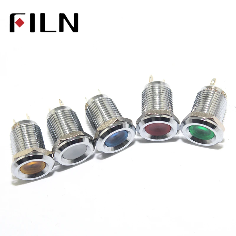 Filn Pilot Signal Lamp 12Mm 12V 24V 110V Red Blue Green White Led Light huismerk kopen in de aanbieding