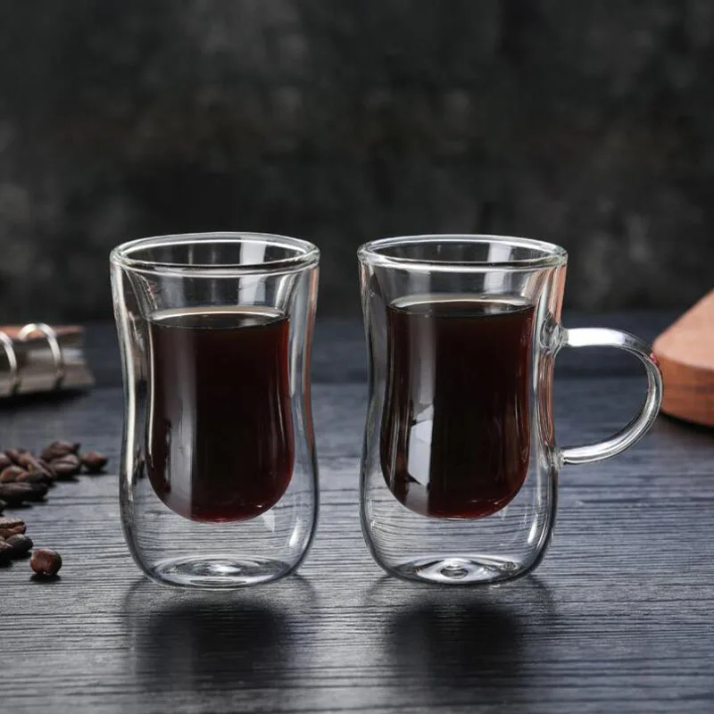 

100ml Coffee Mugs Drinking Insulation High Quality Double Wall Mug Office Mug Heat Insulation Double Coffee Mug Coffee Cup S098C