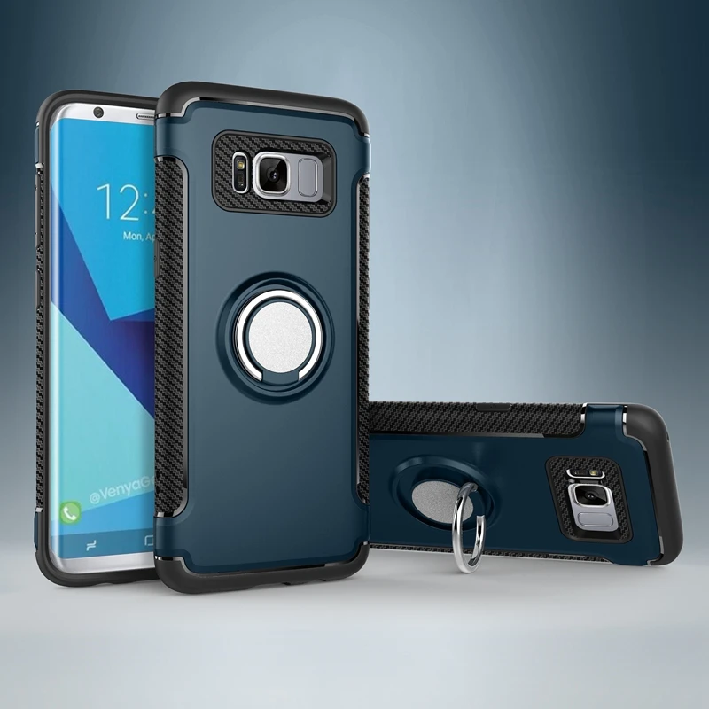 Роскошный бронированный чехол для Samsung J2 J5 J7 Prime J3 2016 2017 Pro S7 Edge S8 S9 Plus с подставкой