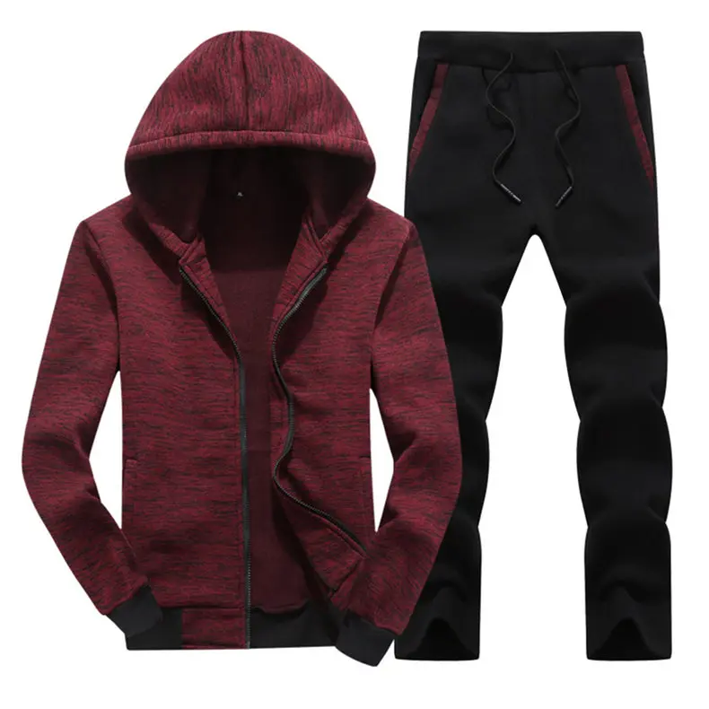 Men Sets Hooded Tracksuit Male Chandal Hombre Completo Trainingspak Mannen Sweatshirt Men Sportswear Suits Jacket+Pant Clothes 1
