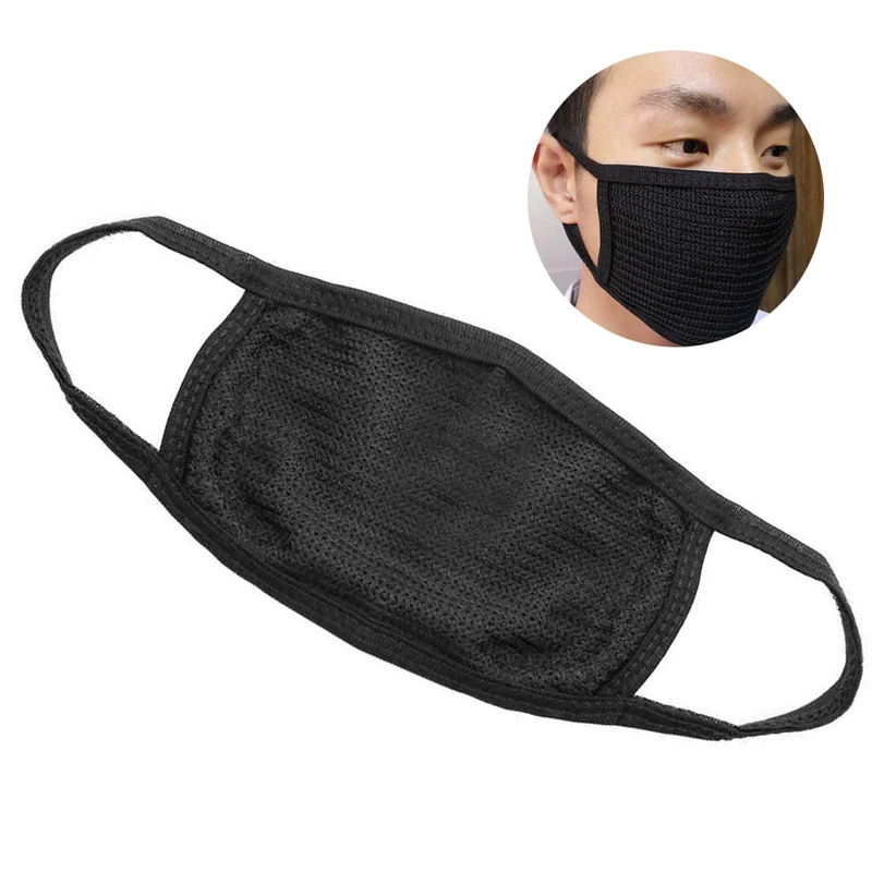 Унисекс Мужские и женские хлопковые пыленепроницаемые теплые пылезащитные маски для рта на осень и зиму черные противопылевые маски - Цвет: Black