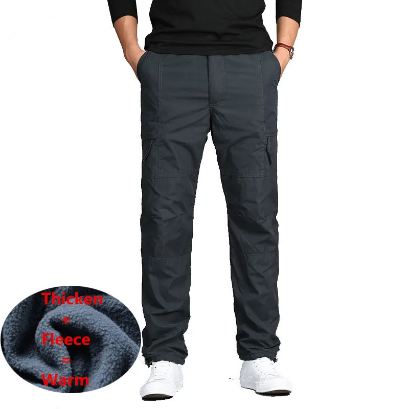 

Men Winter Fleece Double Layer Cargo Pants Warm Baggy Pants Cotton Fleece Trousers Male Military Camouflage Tactical Pants 3xl