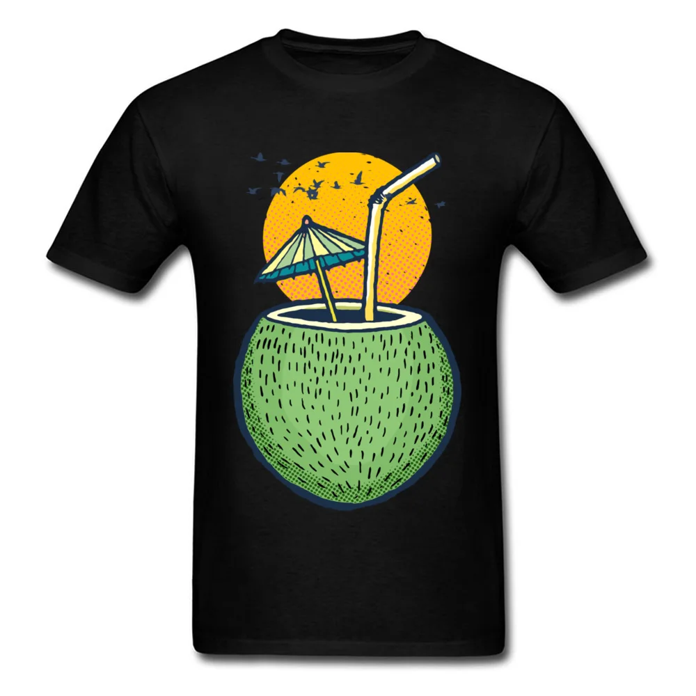 Fresh Coconut Water over Summer Sunset_black
