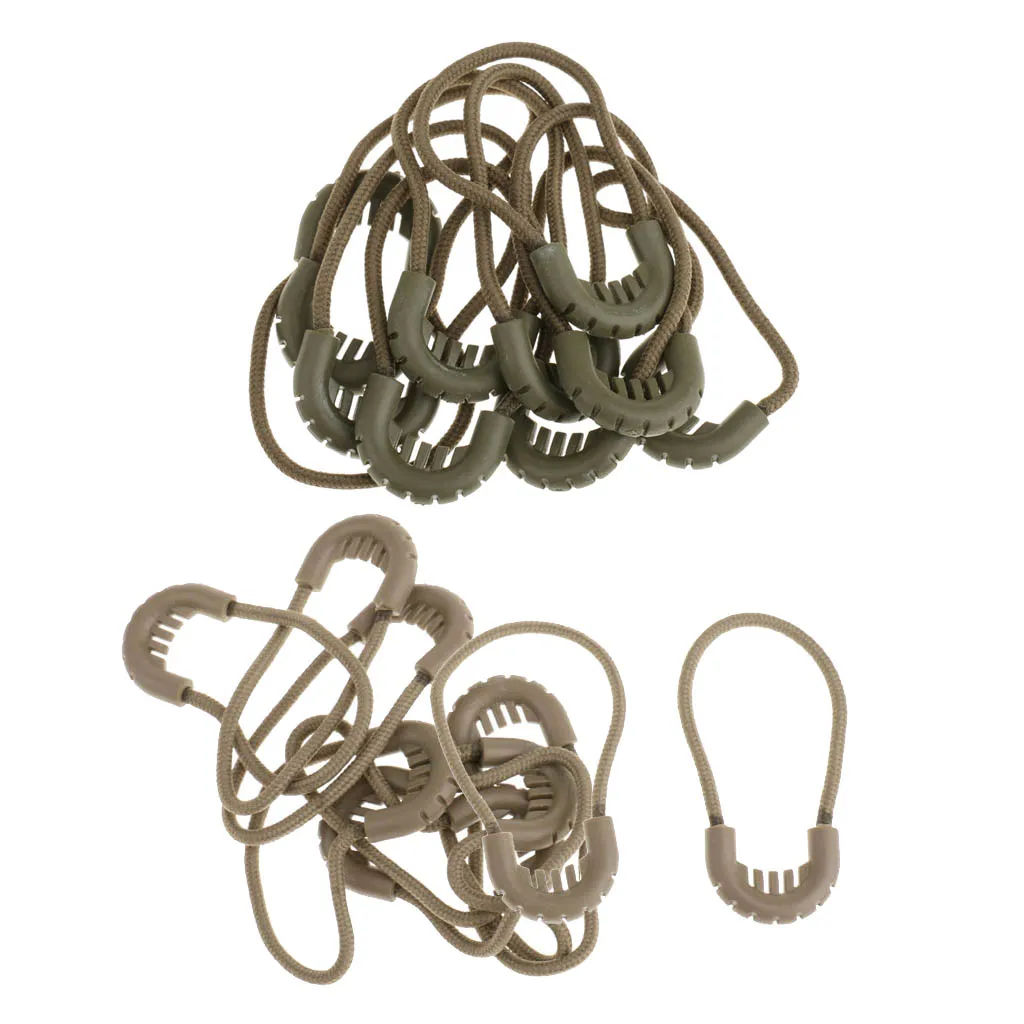 20 Pieces Zipper Pulls Cord Rope Ends Lock Zip Fastener For Jacket/Clothing/Bags