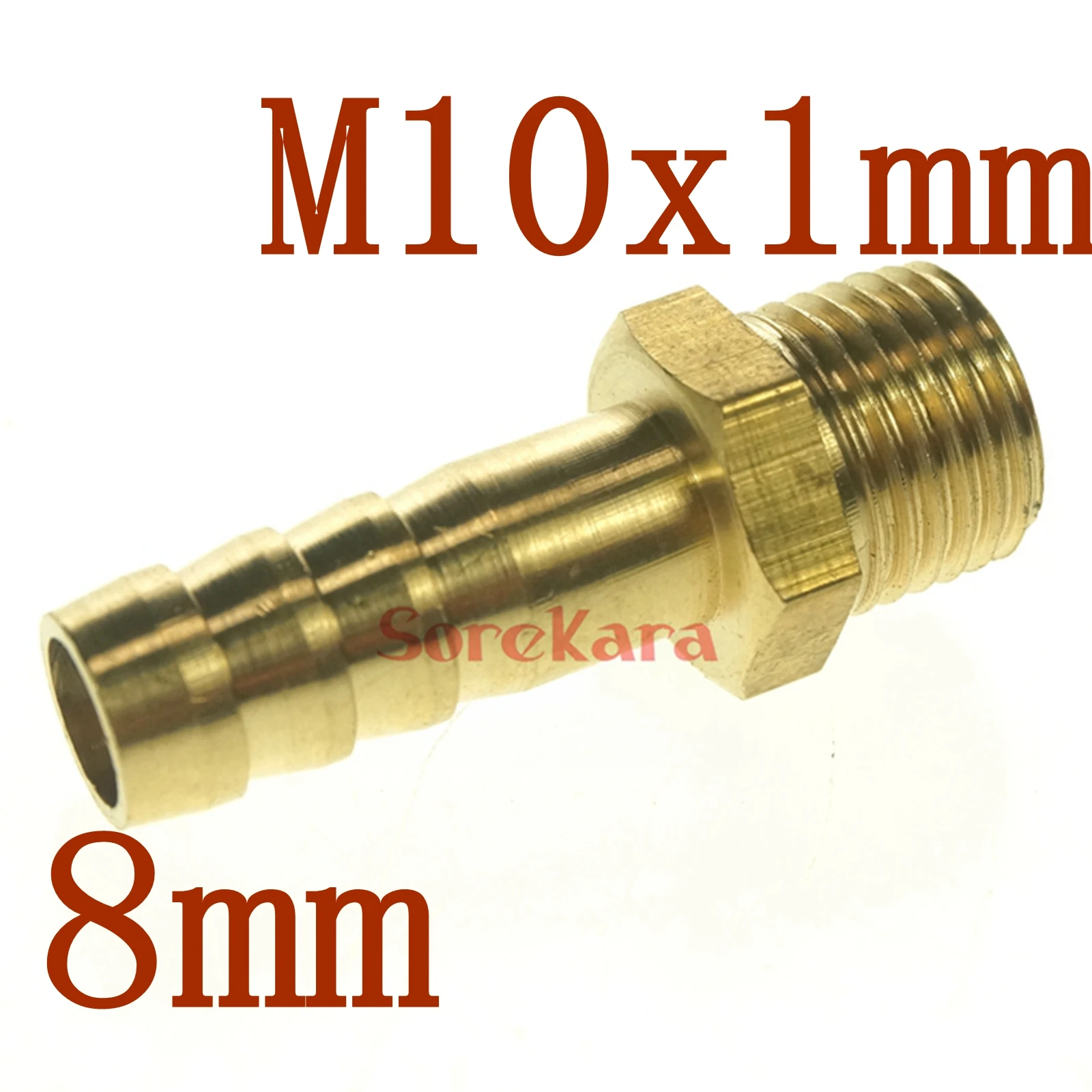 Лот 5 шлангов I/D 8 мм x M10x1mm Метрическая Мужская резьба Латунная муфта Splicer соединитель фитинг для топлива газ вода