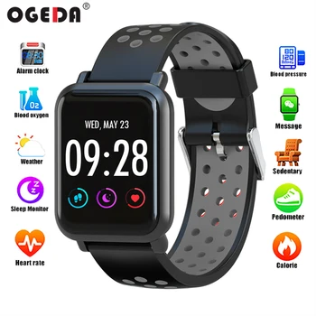 

2019 OGEDA NEW Smart Watch Men Women SN60 IP68 Waterpoof Blood Pressure Oxygen Monitor Fitness Bluetooth Heart rate Activity