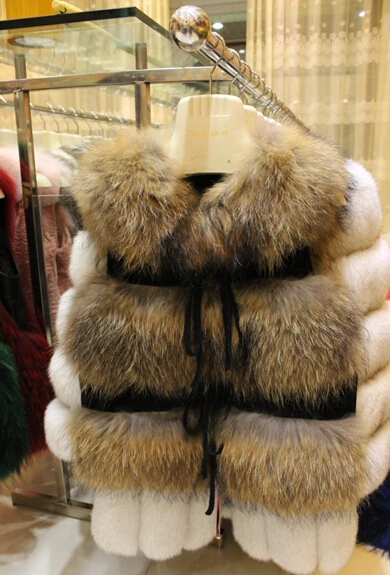 REROYFU, лучший жилет из натурального меха, женская кожаная куртка из натурального меха енота, пальто, меховой жилет для девочек