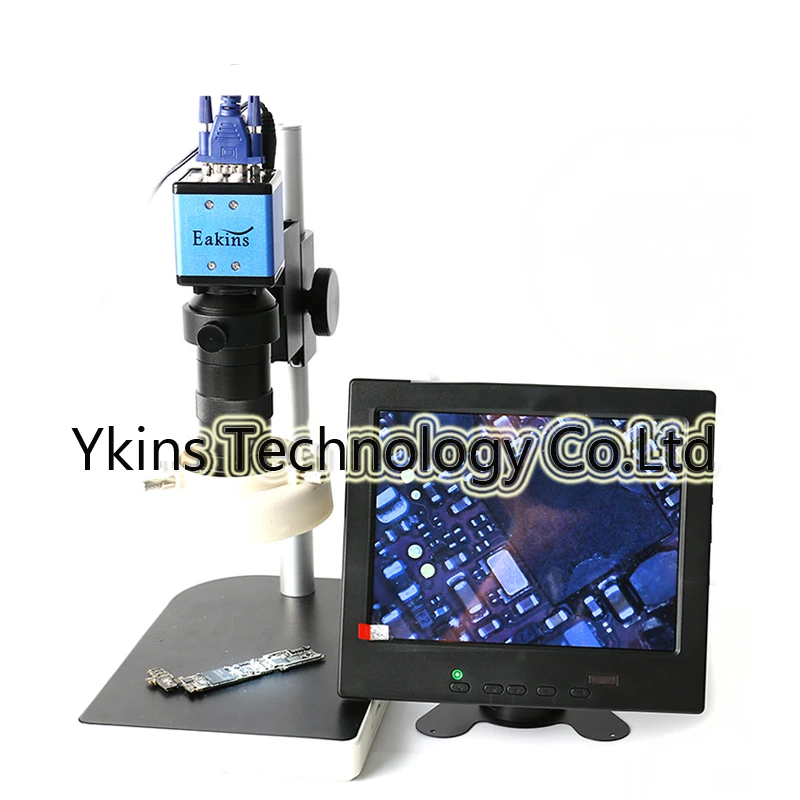 

2.0MP Digital Industrial Microscope VGA Camera+8-130X C-Mount Lens+52 LED Ring light+stand holder+8inch screen monitor