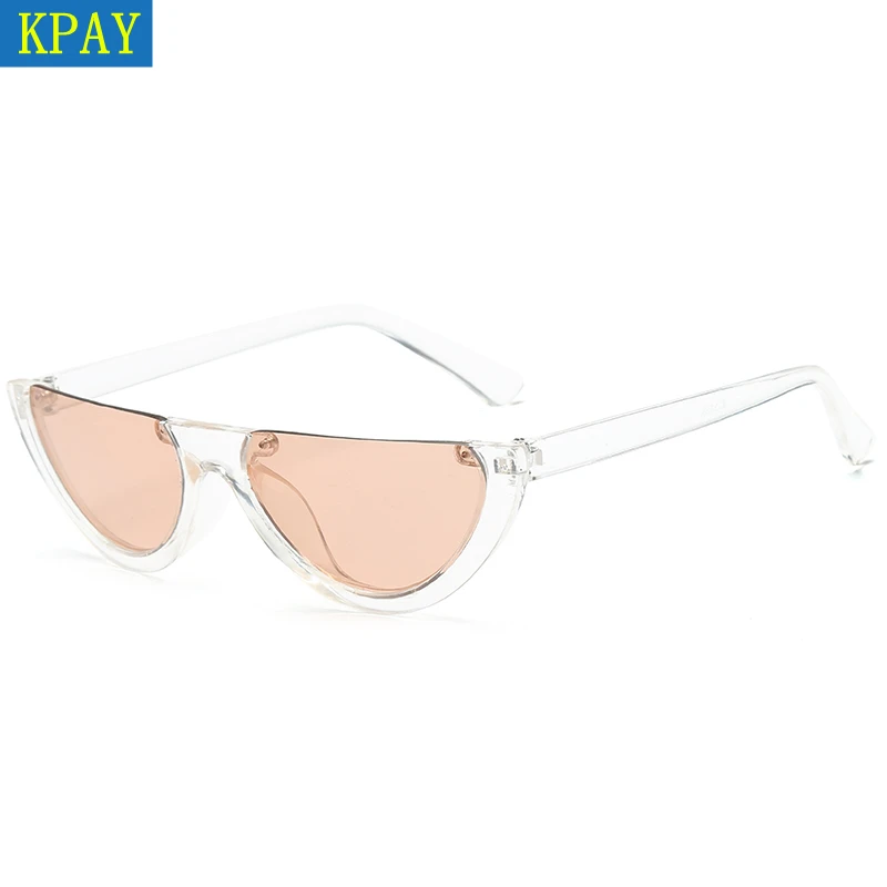 KPAY 2019 Fashion Sun Glasses Female Colorful UV400 Cool Semi Rimless Narrow Frame Lady Cat Eye Sunglasses Women Personality KPAY 2019 Fashion Sun Glasses Female Colorful UV400 Cool Semi Rimless Narrow Frame Lady Cat Eye Sunglasses Women Personality